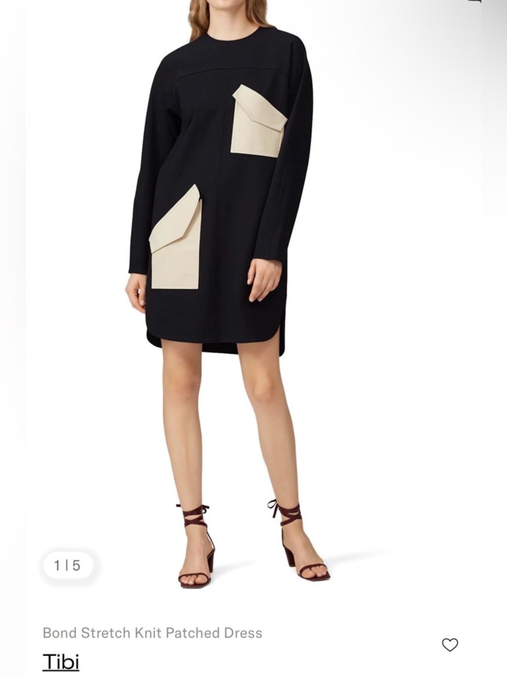 Tibi Black and Cream Dress M